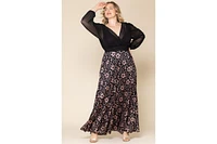 Kiyonna Plus Mon Tresor Long Sleeve Lace Evening Gown