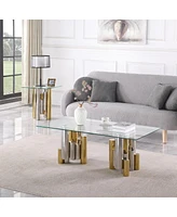 20" Stainless Steel Glass End Table - Modern & Sleek