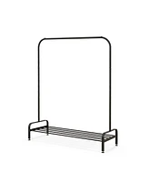 Heavy Duty Garment Rack with Top Hanging Rod and Bottom Storage Shelf