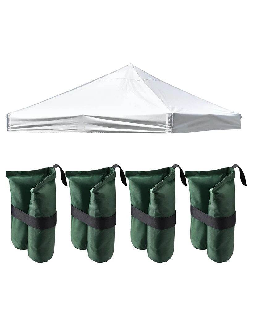 10x10 Ft Outdoor Event Pop Up Shelter Tent Top Replacement with 4 Set Sand Bag