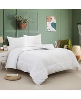 100% Premium Cotton Comforter - Soft and Breathable Comforter with Square Shape Quilting Design - Woven with 200 Thread Count - King Size (104 X 86)