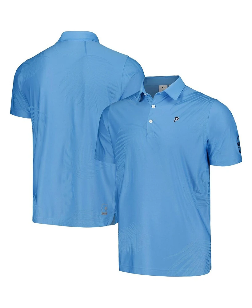 Puma Men's x Ptc Blue Wm Phoenix Open Jacquard Mattr Polo