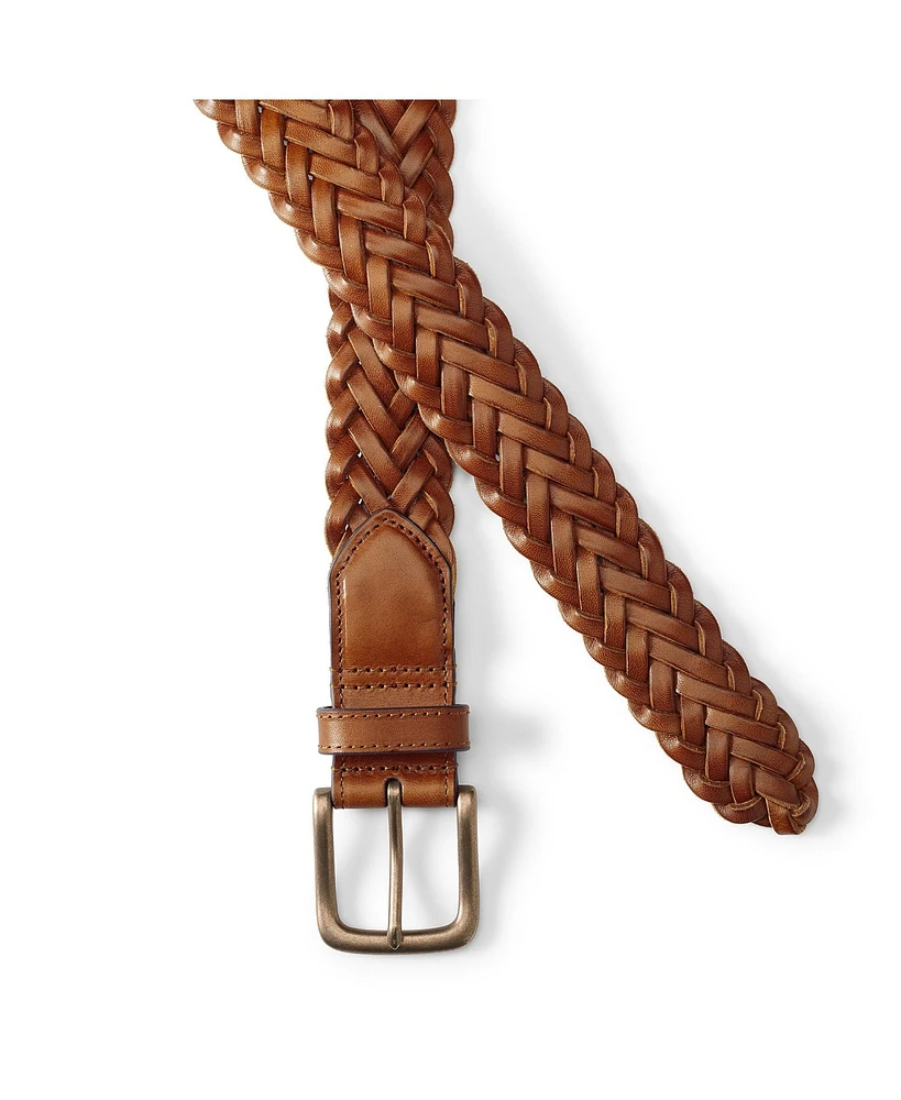 Lands' End Men's Leather Braid Belt