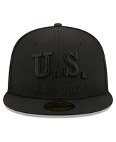 New Era Men's Black Usmnt Text 59fifty Fitted Hat