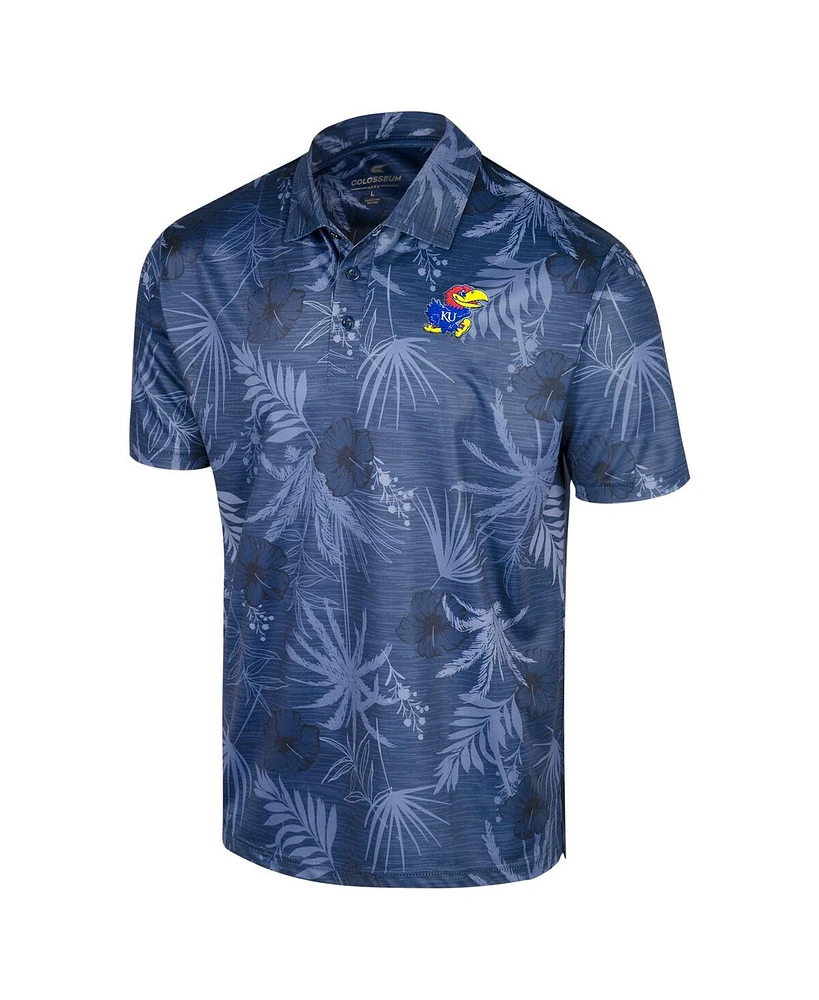 Colosseum Men's Royal Kansas Jayhawks Big Tall Palms Polo