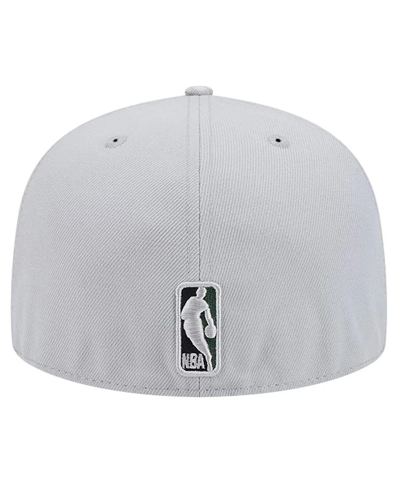 New Era Men's Gray Milwaukee Bucks Active Color Camo Visor 59fifty Fitted Hat