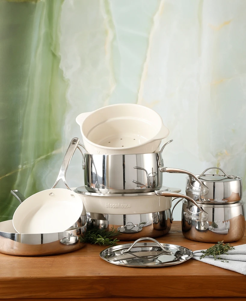 Bloomhouse 12 Piece Stainless Steel Non-Stick Cookware Set
