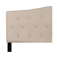 Arched Queen Button Tufted Upholstered Headboard