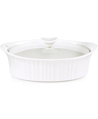 Corningware French White 2.5-Qt. Oval Casserole with Glass Cover