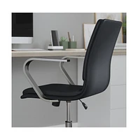 Merrick Lane Artemis Mid-Back Home Office Chair With Armrests, Height Adjustable Swivel Seat And Five Star Base
