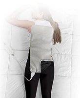 Sharper Image Calming Heat Massaging Weighted Heating Pad with Copper and Charcoal