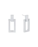 And Now This 18K Gold Plated or Silver Plated Rectangle Post Drop Earring