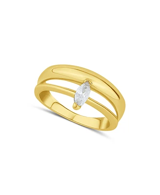 And Now This Cubic Zirconia Double Band Ring