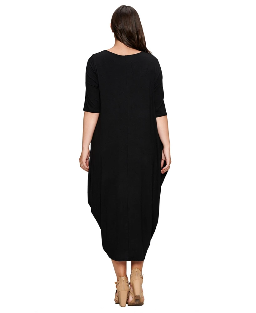 L I V D Plus Evelyn Bubble Hem Pocket Dress