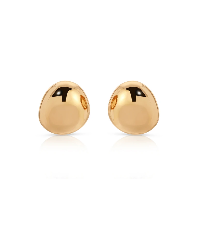 Ettika Polished Pebble Stud Earrings