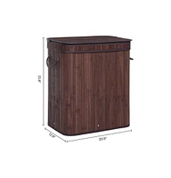 Slickblue Bamboo Laundry Basket with Cotton Handles