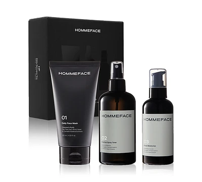 Hommeface Men's 3-Step Daily Skincare Set