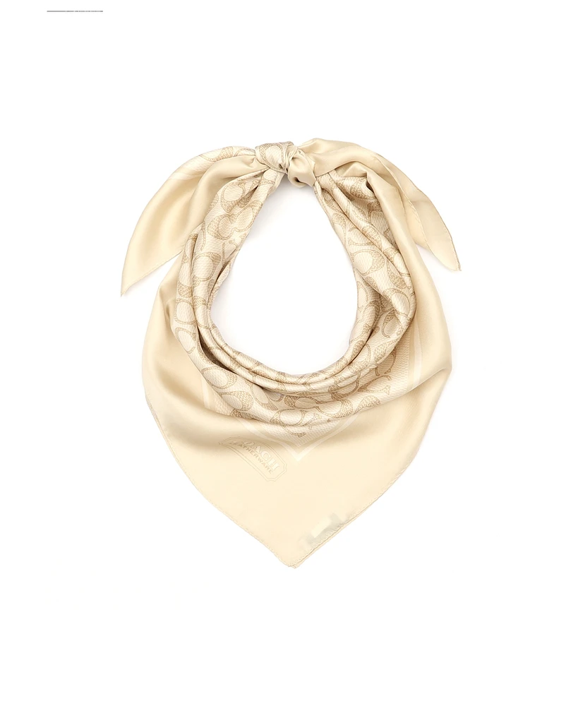 Coach 35" Textured Signature C Printed Silk Square