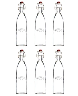 Kilner Set of 6 Square Clip Top Bottles