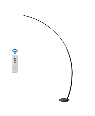 Jonathan Y Enzo 68" Contemporary Minimalist Metal Arc Dimmable Integrated Led Floor Lamp, Black