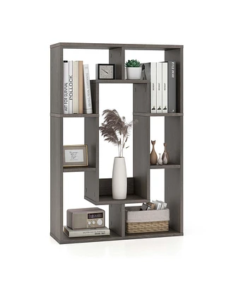 7-Cube Geometric Bookshelf with Anti-Toppling Device Modern Open Bookcase