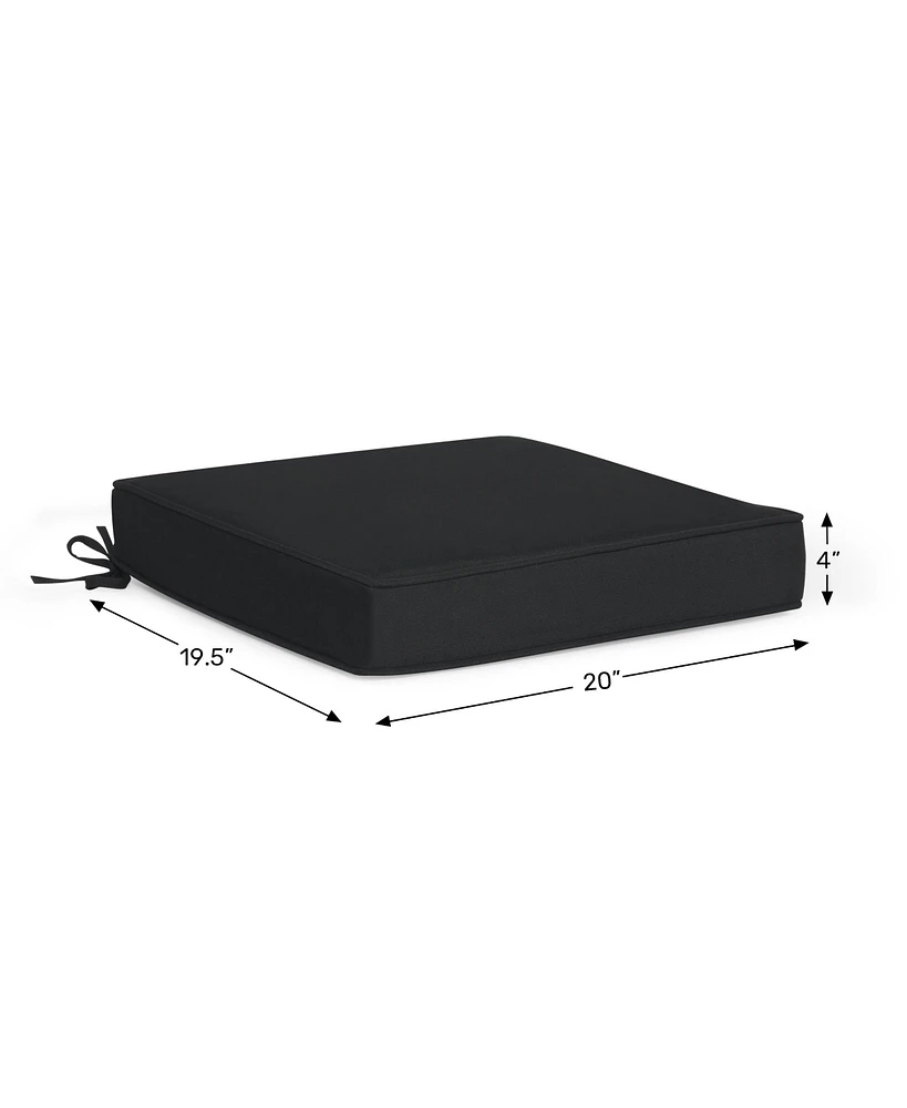 WestinTrends Outdoor Patio Furniture Seat Chair Square Cushions with Piping. Set of 2, 20" x 19"
