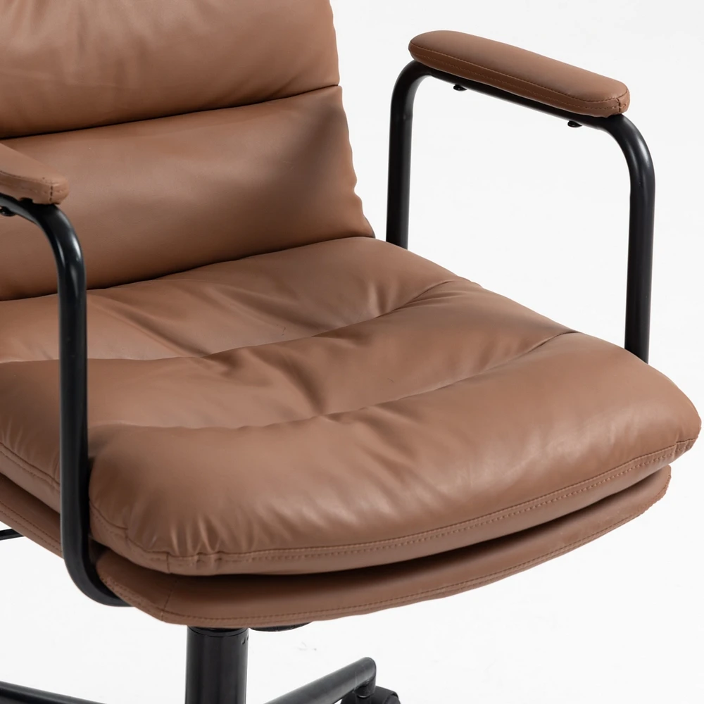 Ergonomic Pu Leather Office Chair with Reclining Back