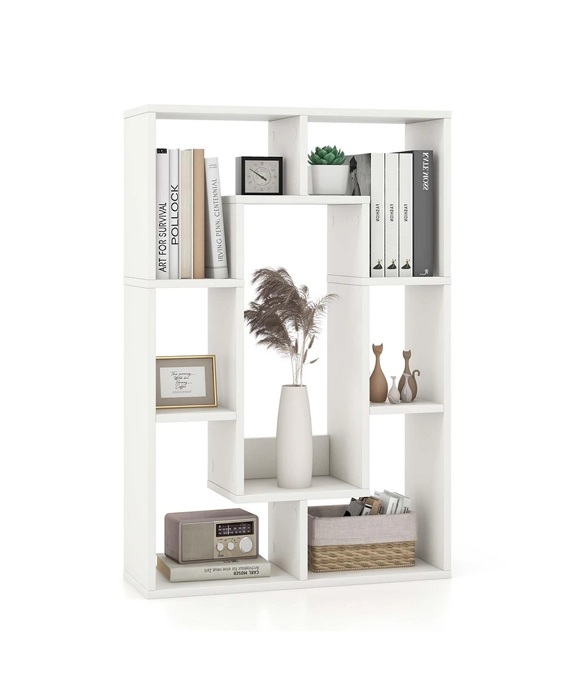 7-Cube Geometric Bookshelf with Anti-Toppling Device Modern Open Bookcase