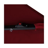 Kinsley 9 Ft Solar Patio Umbrella With Led Lights, Crank Handle And Push Button Tilt