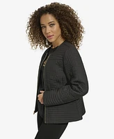 Karl Lagerfeld Paris Women's Collarless Quilted Jacket