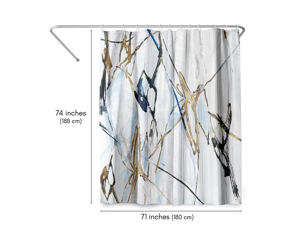 71x74 Abstract Shower Curtain - Moonstruck by Pi Creative Art