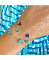 The Lovery Turquoise Heart Station Bracelet 14K Gold