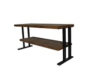 Streamdale Furniture Media Console Table With One Shelf To Your Home Decor, Natural Reclaimed Wood And Black Finish