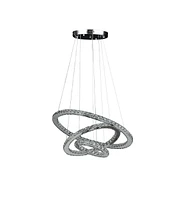 Adjustable Height Crystal Chandelier with Led Dimmer