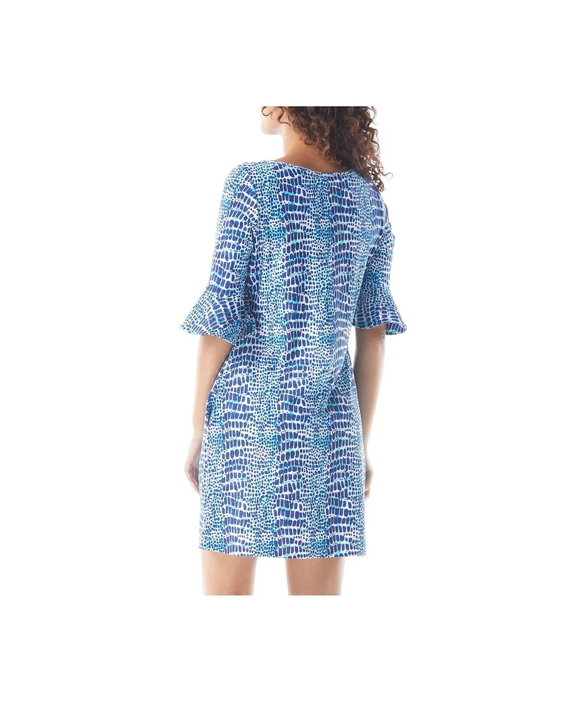 Beach House Style Animal Inspired Print Tenley Smocked Waist Tank Dress