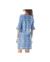Beach House Style Animal Inspired Print Tenley Smocked Waist Tank Dress
