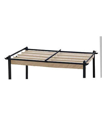 10x10 Ft Khaki Retractable Pergola Canopy
