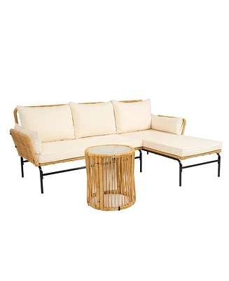 Outdoor Patio Wicker Furniture Set with Thick Cushions