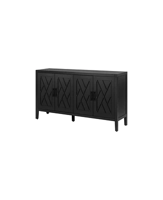 Vintage Black Wooden Sideboard - American Country Style