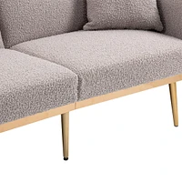Velvet Sofa, Accent Sofa. Loveseat Sofa With Metal Feet