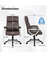 Ergonomic Office Chair Pu Leather Executive Swivel with Upholstered Armrests