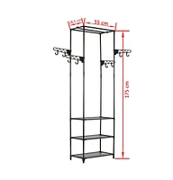 vidaXL Clothes Rack Steel and Non-woven Fabric 21.7"x11.2"x68.9" Black