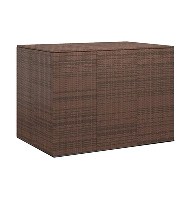 vidaXL Patio Cushion Box Pe Rattan Brown