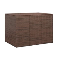 vidaXL Patio Cushion Box Pe Rattan Brown