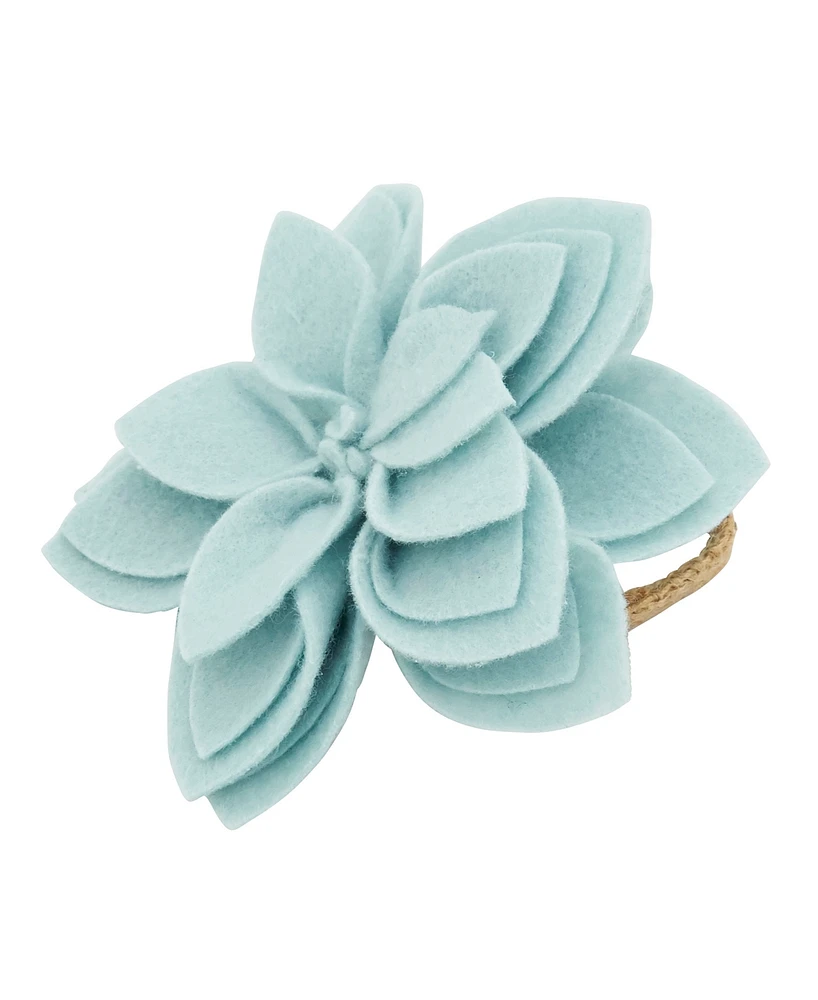 Saro Lifestyle Felt Blossom Napkin Ring, Set of 4