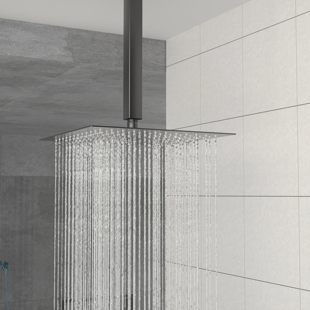 16" Rain Shower Head Systems, Matte, Ceiling Mounted Shower
