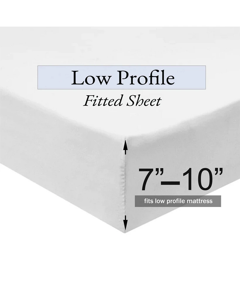 Egyptian Linens Low Profile (7-10 Inches) Sheet Set 100% Cotton Sateen Usa