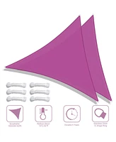 22 Ft 97% Uv Block Triangle Sun Shade Sail Hdpe Canopy Cover Net Lawn 2 Pack