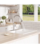 Mondawe Kitchen Sink Faucet,4 Functions Spray Head, Faucet,Four Modes Pull-Down Faucets,Swiveling Bar Faucet
