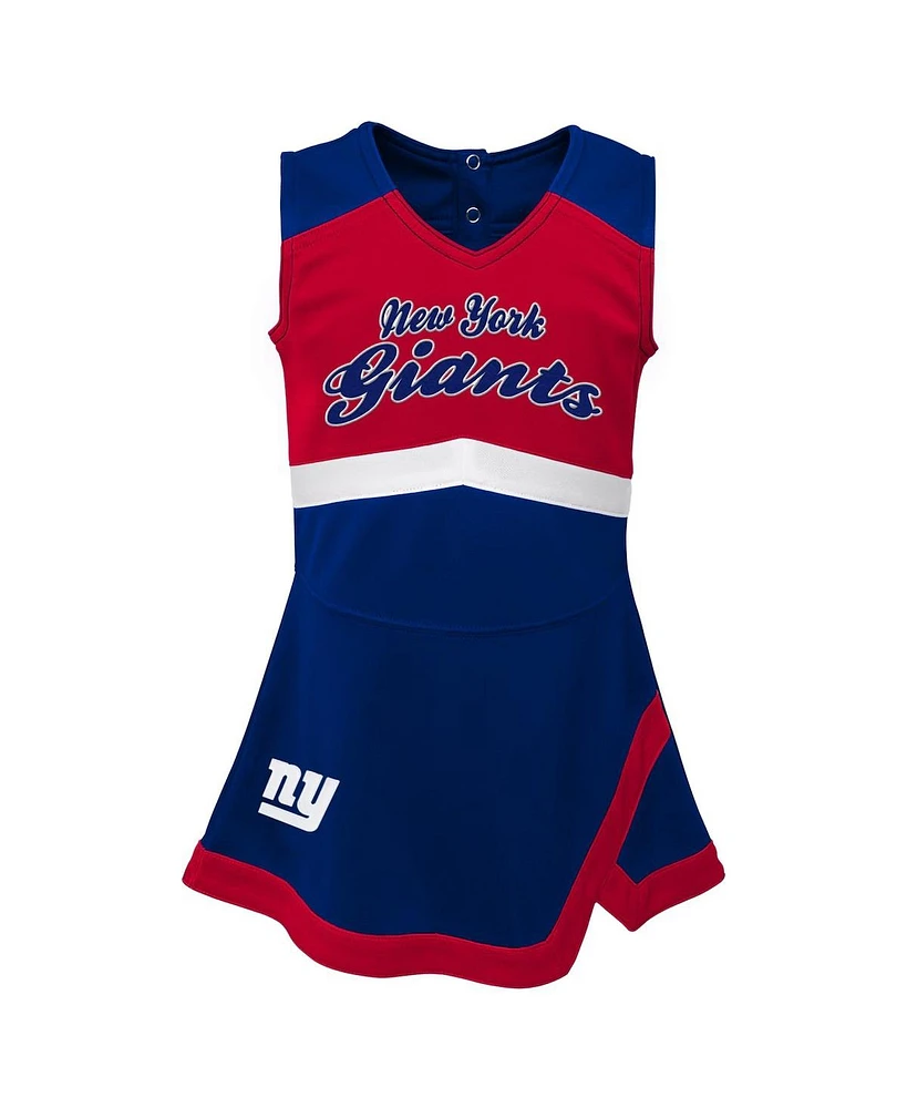 Outerstuff Girls Toddler Royal New York Giants Cheer Captain Dress with Bloomers
